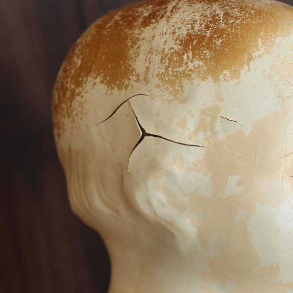 Vintage 1920s 1930s Creepy Doll, Life Size Cloth Body, Composition Head Hands - Picture 8 of 10